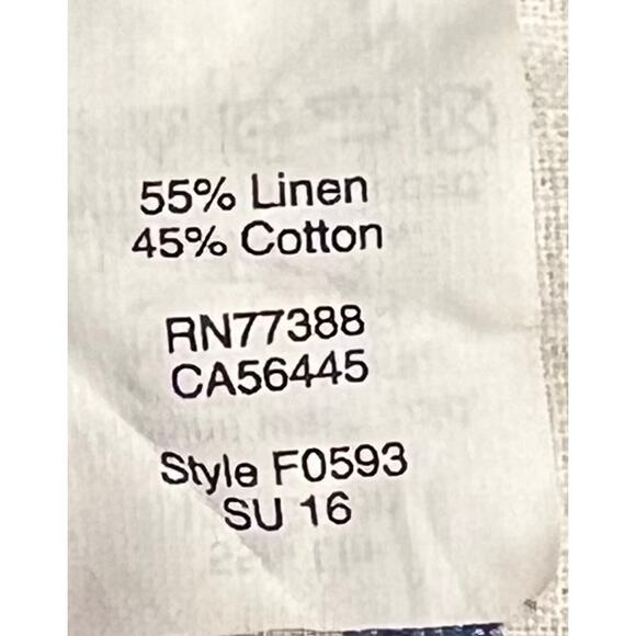 J. Crew Factory Blue & White Striped Linen/Cotton‎ Blend Button Down Shirt sz SM - Picture 4 of 4